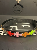 Cinto Chrome Hearts 105 CM Multicolor Cruz Couro Fivela Metal - Pronta Entrega