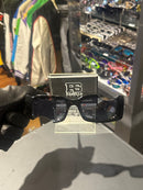 Óculos Off-White Retangular Preto Recortado Logo Branco Lente Preta  - Pronta Entrega