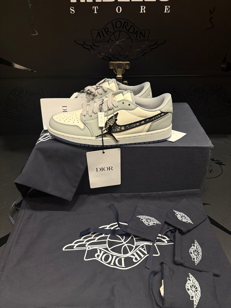 Tênis Nike Air Jordan 1 Low X Dior Grey - Pronta Entrega