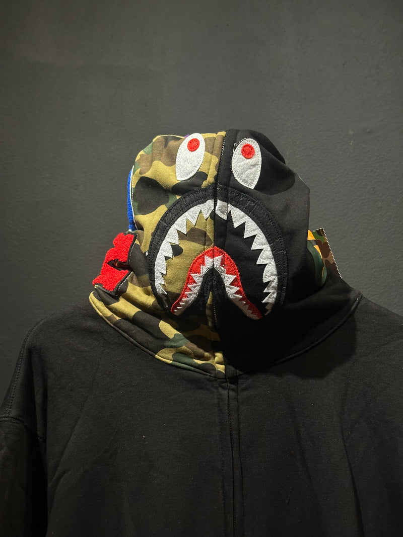 Jaqueta Bape Shark Hoodie Camo Black Full Zip - Pronta Entrega