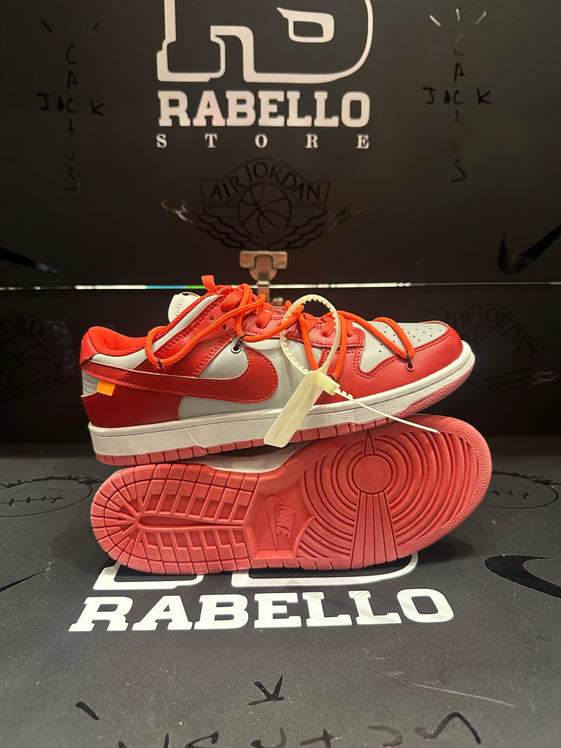 Tênis Nike Dunk Low X Off-White University Red - Pronta Entrega