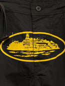Calça Corteiz Guerillaz Cargo Black/Yellow - Pronta Entrega