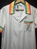 Conjunto Casablanca Seda Padronagem Monogramada Red Ring - Pronta Entrega