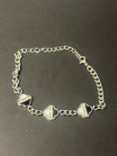 Pulseira Prata Ajustável Trevos Black/White - Pronta Entrega