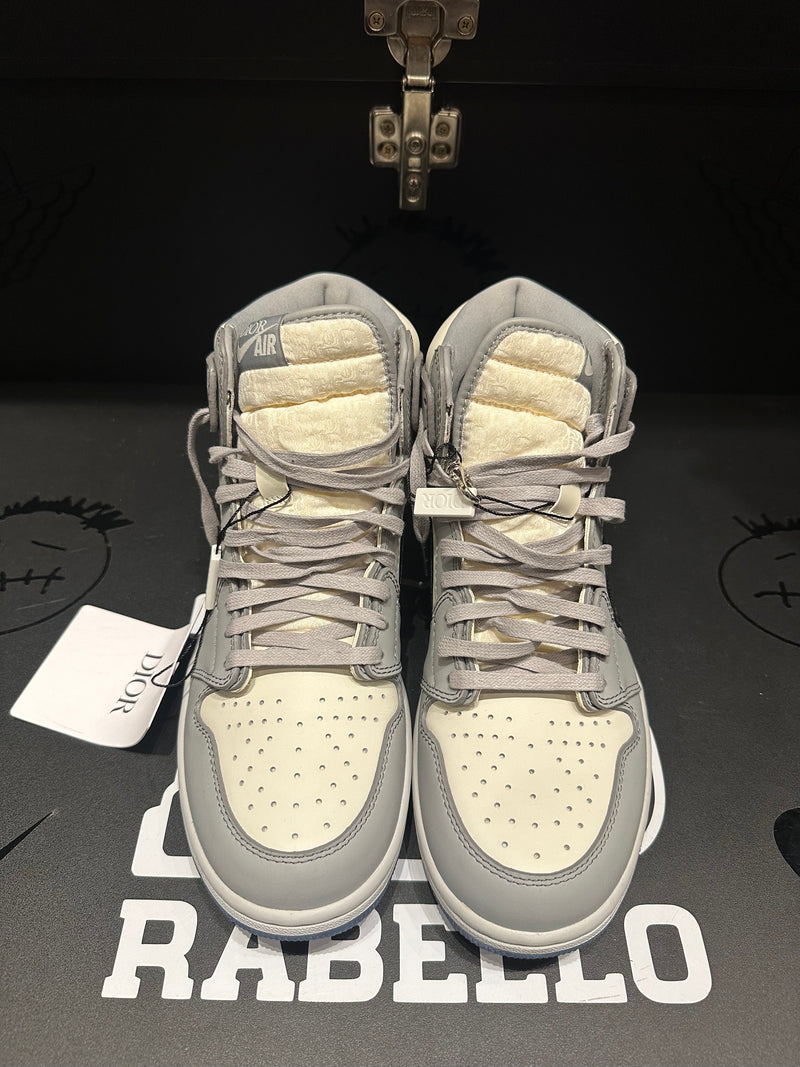 Tênis Nike Air Jordan 1 High X Dior Wolf Grey - Pronta Entrega