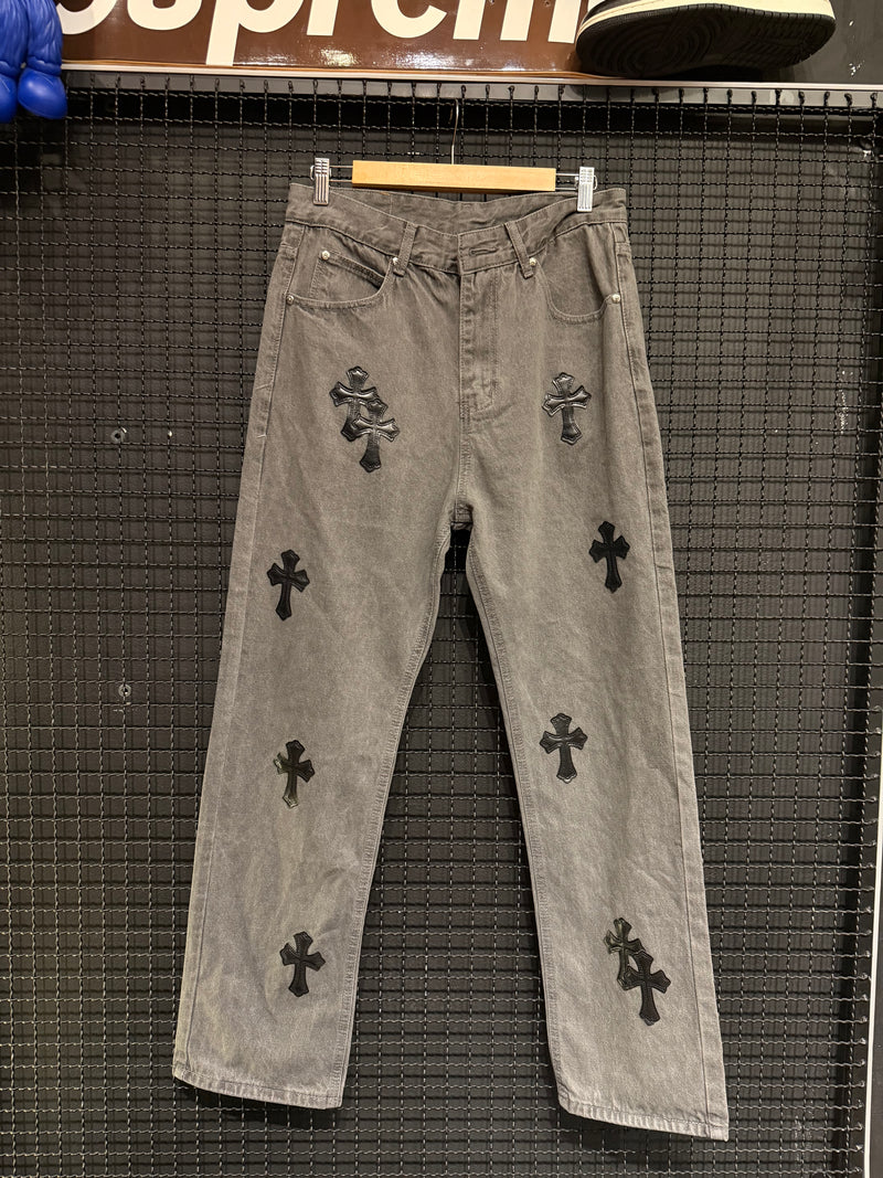 Calça Jeans Chrome Hearts Black Cruz - Pronta Entrega