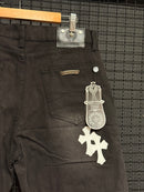 Short Chrome Hearts Black Jeans White Cruz - Pronta Entrega