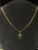 Corrente Banhada Pingente Cruz 70 CM - Pronta Entrega