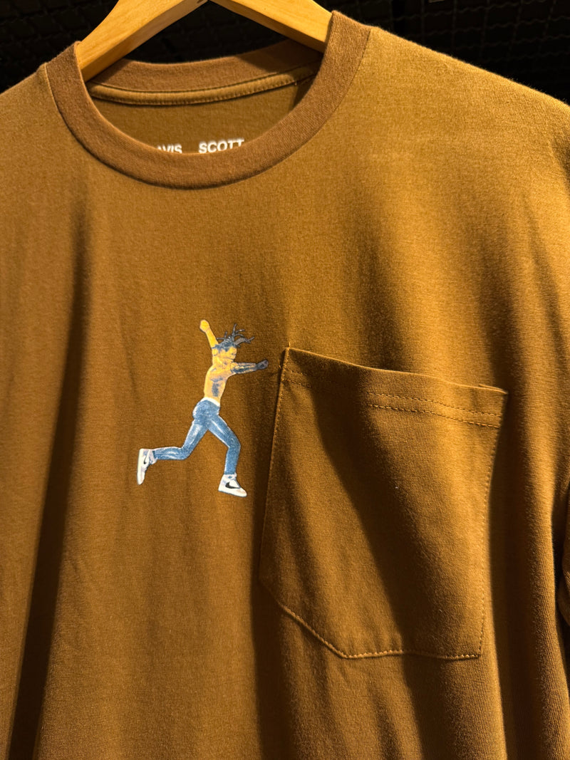 Camiseta Travis Scott Astroworld X Off-White Virgil Marrom - Pronta Entrega