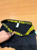 Cueca Off-White Preta Boxer - Pronta Entrega