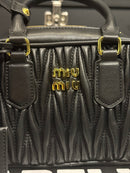 Bolsa MiuMiu Arcadie em Couro Napa Matelassê Black - Pronta Entrega