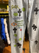 Calça Chrome Hearts Jeans Marinho Claro - Pronta Entrega