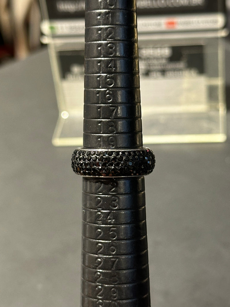 Anel Aço Inoxidável Preto Cravejado 20 CM - Pronta Entrega