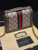 Bolsa Gucci Feminina Couro Fecho Gold Crossbody Branca - Pronta Entrega