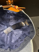 Boné Louis Vuitton Logos Azul Destonado Com Box - Pronta Entrega