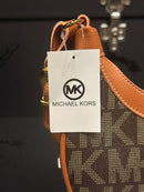 Bolsa Michael Kors MK Logo Premium Marrom - Pronta Entrega
