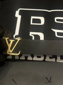 Cinto Louis Vuitton Initiales Black Logo Gold 125 CM  - Pronta Entrega