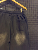 Calça Moletom Hellstar Airbrushed Skull Flare Bottom Midnight Dye Black - Pronta Entrega
