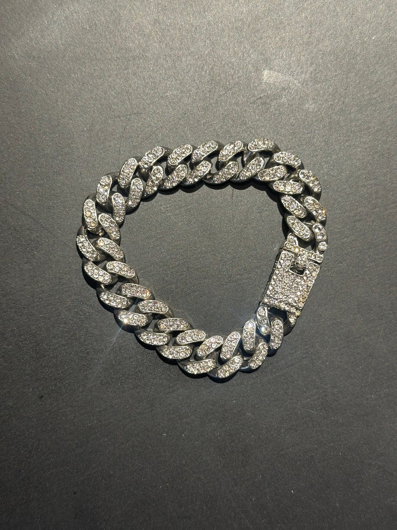 Pulseira Slim Prata Cravejada Em Zicornia Cúbica 20 CM - Pronta Entrega
