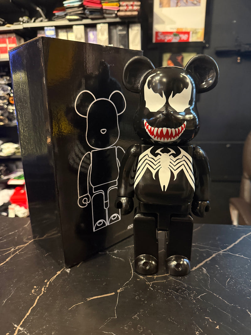Bearbrick Venom Black 400% Medicom Toy Boneco Colecionável 28cm - Pronta Entrega