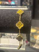 Pulseira Van Cleef Dourada Trevos Dourados 24 CM - Pronta Entrega