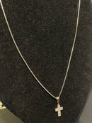 Colar Aço Slim com Crucifixo Cravejado 60 CM - Pronta Entrega