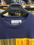 Camisa Lacoste 1927 Azul Logo Frontal Yellow - Pronta Entrega