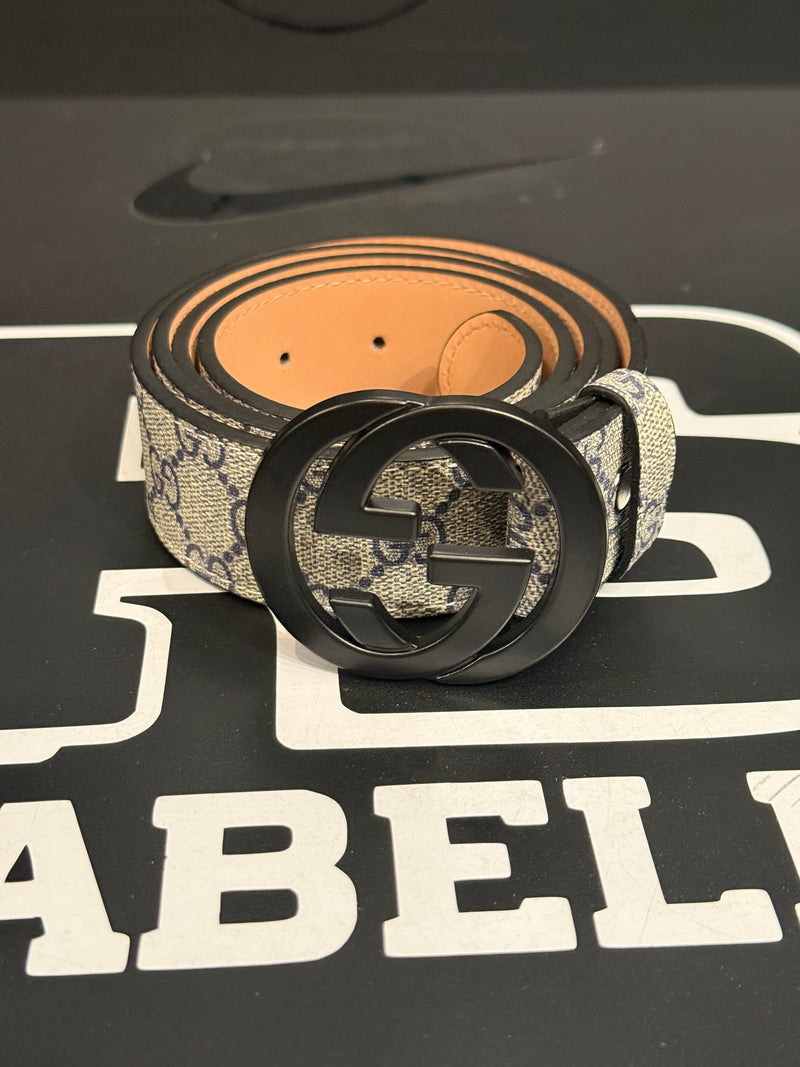 Cinto Gucci Estampado Fivela GG Preta - Pronta Entrega