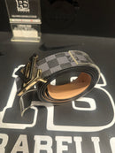 Cinto Louis Vuitton Initiales Damier Azur Logo Black/Gold 125 CM  - Pronta Entrega