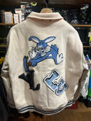 Jaqueta Varsity Louis Vuitton Creme  Bordado Multi Patches - Pronta Entrega