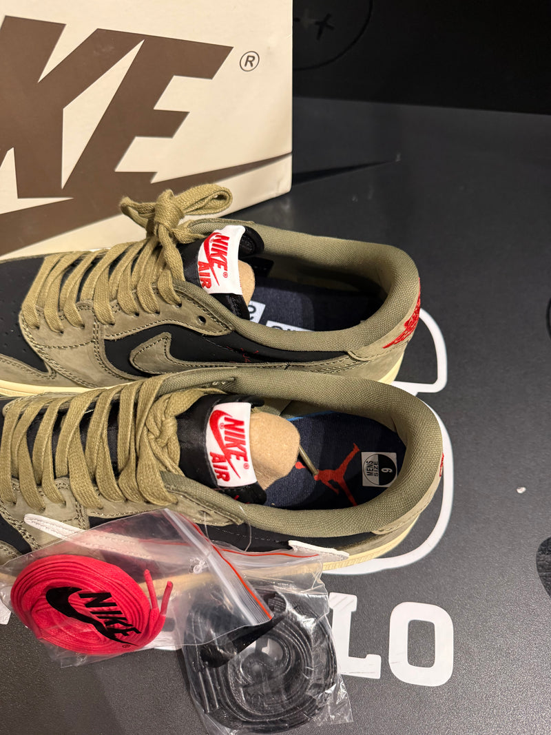 Tênis Nike Travis Scott x Air Jordan 1 Low Black Olive - Pronta Entrega