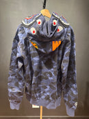 Jaqueta Bape Shark Camo Blue Dual Hoodie Full Zip - Pronta Entrega