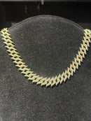 Corrente Ice Spike Cravejada Em Zicornia Cubica Dourada 45 CM - Pronta Entrega