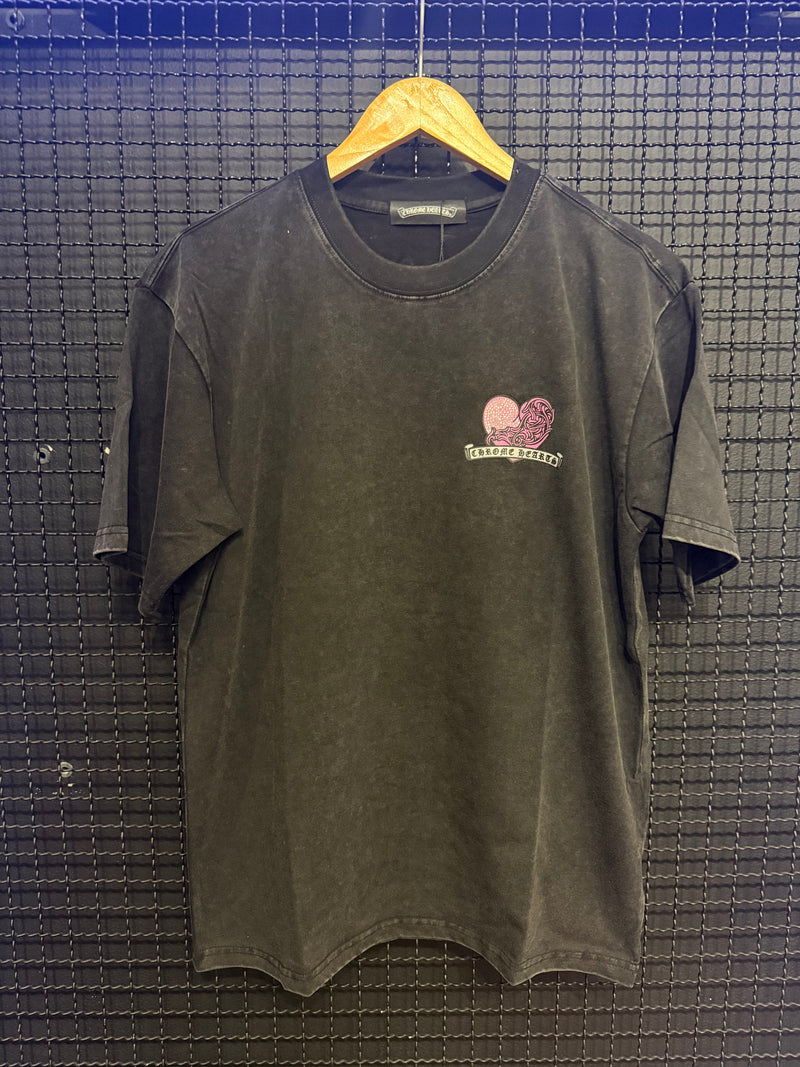 Camiseta Chrome Hearts “Pink Heart” Destonada - Pronta Entrega