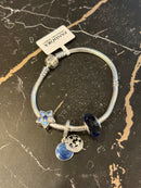 Pulseira Pandora Prata Com Berloques - Pronta Entrega
