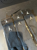 Pack 3 Pares Meia Air Jordan Logo Cano Alto Preto Listrado - Pronta Entrega
