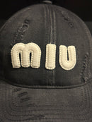 Boné Aba Curva Beisebol MiuMiu - Pronta Entrega