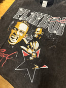 Camiseta Vintage PLAYBOI CARTI ‘Whole Lotta Red’ destonado Preta - Pronta Entrega