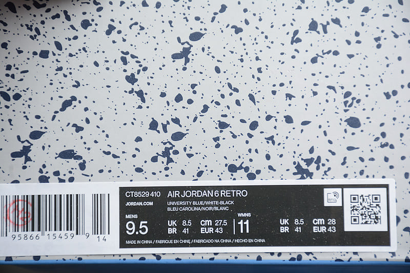 Air Jordan 6 Retro UNC White - Encomenda