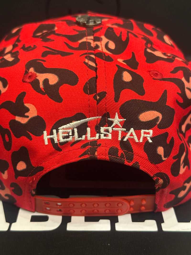 Boné Hellstar Aba Reta Cheetah Print Fitted Red - Pronta Entrega