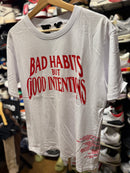 Camiseta VLONE ‘Bad Habits But Good Intentions’ Branca - Pronta Entrega