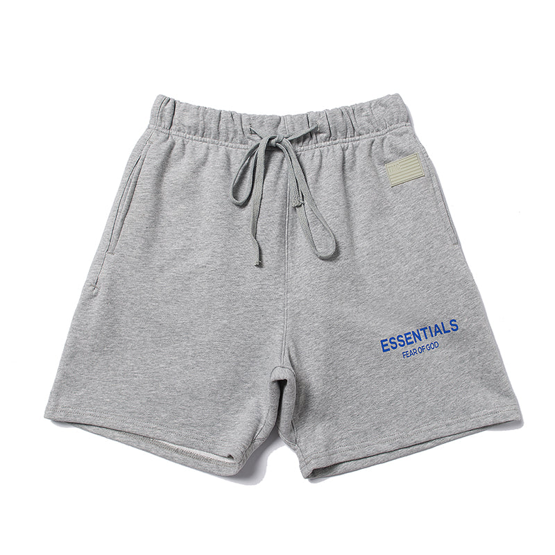 Bermuda Fear Of God Essentials Cinza escrita azul - Encomenda