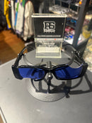 Óculos Off-White Retangular Preto Recortado Logo Branco Lente Azul  - Pronta Entrega