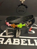 Cinto Chrome Hearts 105 CM Multicolor Cruz Couro Fivela Metal - Pronta Entrega