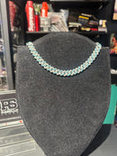 Corrente Cravejada Em Zicornia Cubica Azul/Prata 40 CM - Pronta Entrega