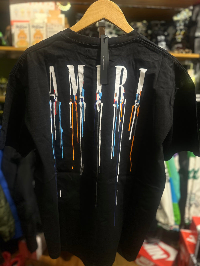 Camiseta Amiri Paint Drip Preta - Pronta Entrega