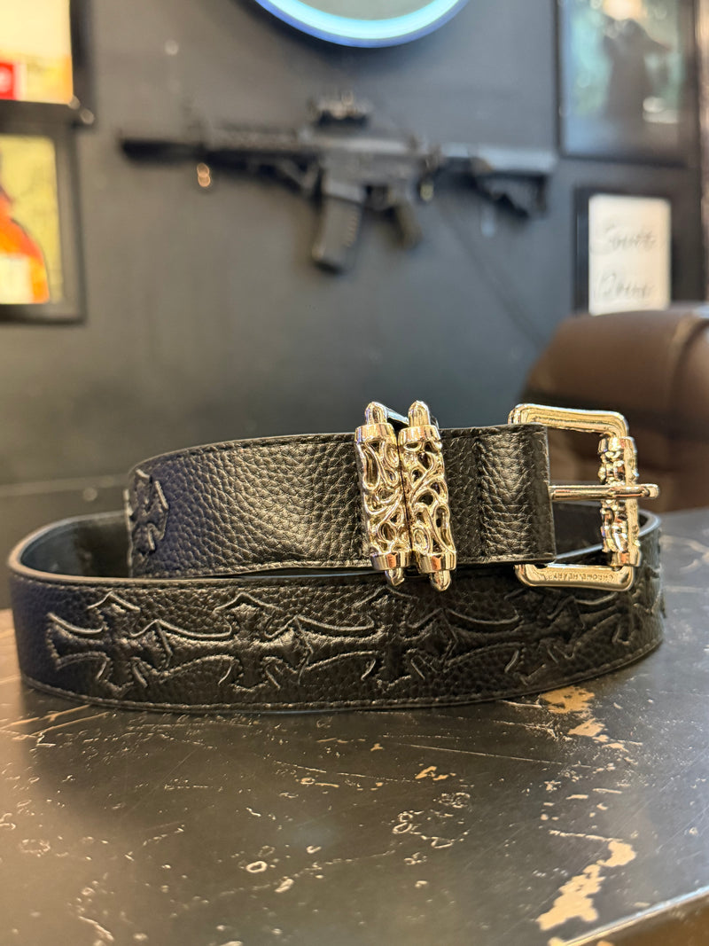 Cinto Chrome Hearts 105 CM Couro Fivela Metal  - Pronta Entrega (Copy)