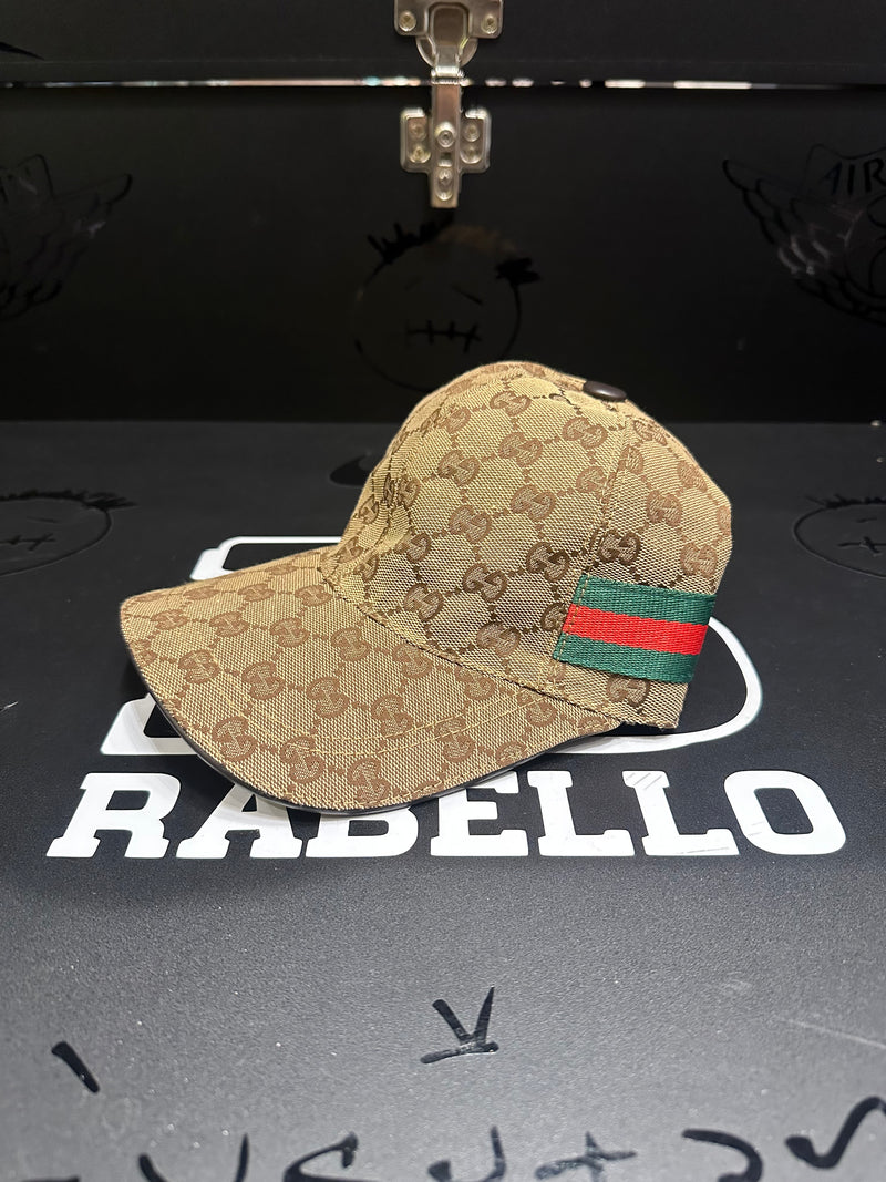 Boné Gucci Gold Aba Curva Faixa Lateral - Pronta Entrega