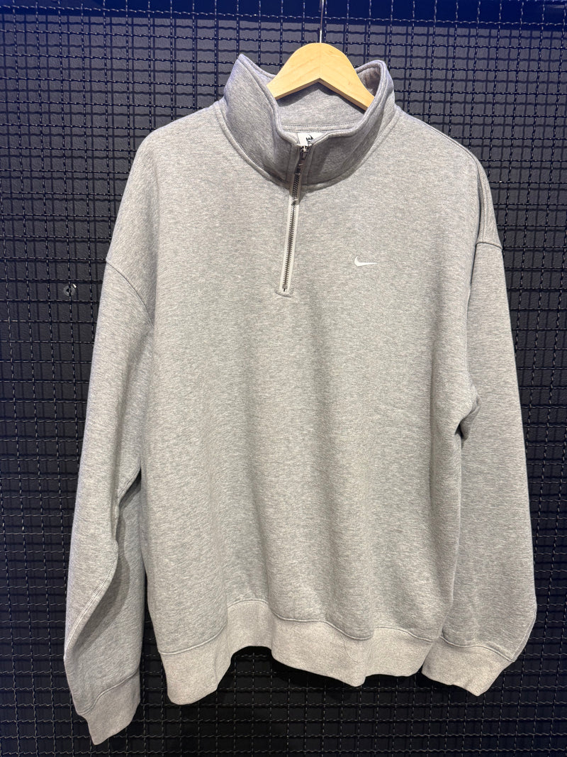 Jaqueta Nike Solo Swoosh White 1/4-Zip Cinza - Pronta Entrega