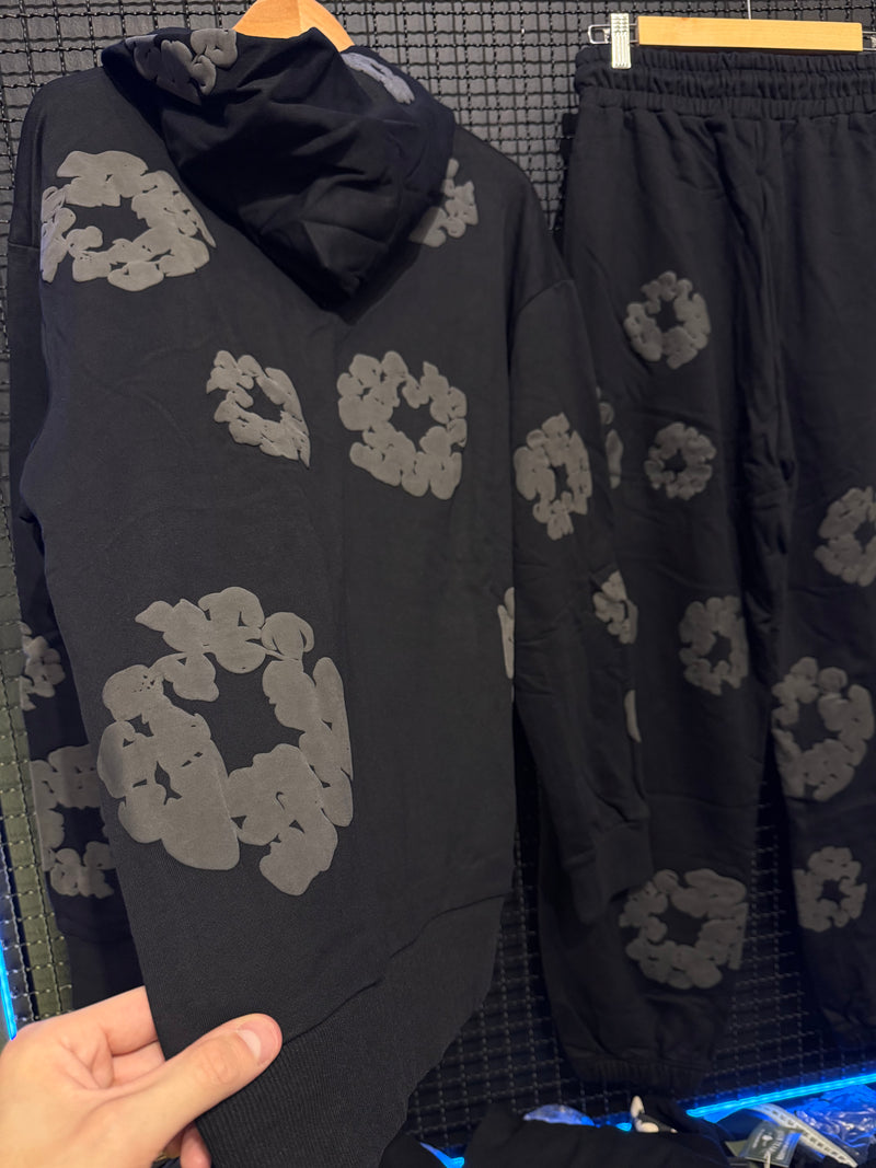 Conjunto Moletom Denim Tears Black Gray Blusa + Calça - Pronta Entrega